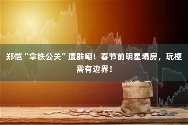 郑恺“拿铁公关”遭群嘲！春节前明星塌房，玩梗需有边界！